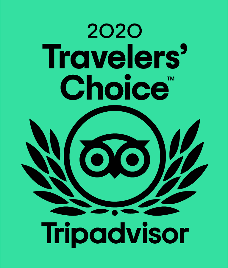 Image of the 2020 Travelers' Choice Award from Trip Advisor.