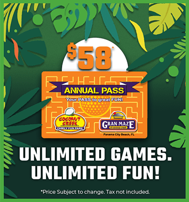 Image of the Annual pass for $58 a year that lets you play unlimited games.
