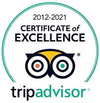 Image of the 2021 Travelers' Choice Award from Trip Advisor.